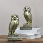 Vintage Gold Owl Bookends,Resin Animal Decorative Book Ends for Shelves,Book Holder with Anti-Slip Base,Luxurious Bird Bookends for Kids Rooms Office Home Decor,Unique Book Lover Gift - Image 4