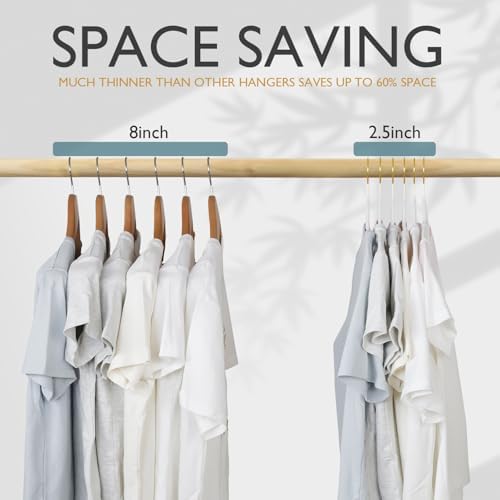 ManGotree Velvet Coat Hangers with 360° Swivel Gold Hook 48 Pack White - Image 6