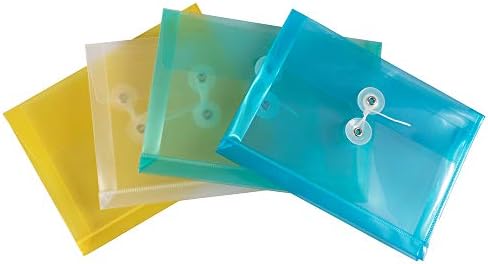JAM PAPER Plastic Envelopes with Button & String Tie Closure - Index Size - 5 1/2 x 7 1/2 - Assorted Colors - 24/Pack - Image 2
