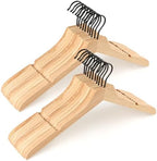 TOPIA HANGER Wooden Hangers 20 Pack, Rubber Wood Clothes Hangers with Rotatable Black Hook and Smooth Cut Nothces, Space Saving Hangers for Coats, Suits, Jackets, Sweaters, Dresses - CTS07N by TOPIAHANGER