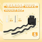 6 Pack 12" Wave Garage Hooks - Image 2