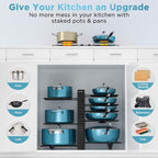 ORDORA Pots and Pans Organizer Under Cabinet 16.6" 8-Tier Adjustable 2-Pack - Image 4