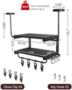 Motorcycle Helmet Holder Wall Mount, 2 Tier Helmet Rack with 2 Hat Stands - Image 6