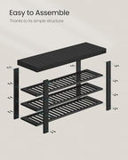 SONGMICS Shoe Rack Bench, 4 Tier Bamboo, 11.3 x 35.2 x 20.5 Inches - Image 7