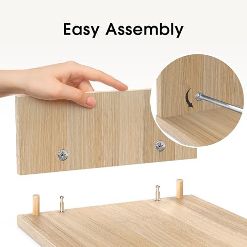 FITUEYES Dual Monitor Stand Riser, Adjustable Length and Angle, Oak - Image 5