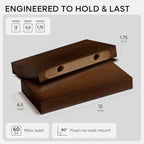 Homeforia 12 Inch Floating Shelves, High-End Solid Pine Wood, Set of 3 - Image 2