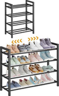 4-Tier Expandable Metal Shoe Rack for Closet & Entryway, Shoe Organizer by Detsuk