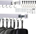 Pull Out Pot Racks, Pot and Pan Organizer with Hooks, Kitchen Pots and Pans Rack Pot Hanging Holder Under Cabinet, Aluminum Alloy Sliding Under Storage (Gray, 7 Hooks) by Unknown