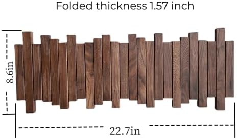 Natural Wood Wall Mounted Piano Coat Rack| Coat Rack Wall Mount| Flip Down Wall Hook Rack 5 Hooks| Entryway Wall Storage with Hooks,Made of Black Walnut.Wall Art - Image 5