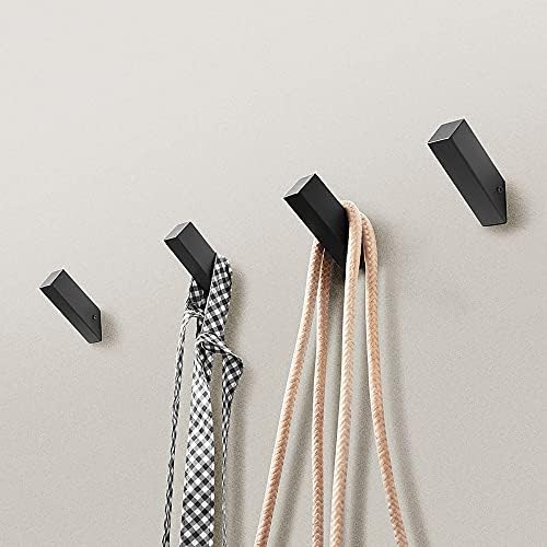 NINETREX Black Towel Hooks, Matte Black Robe Hook, Wall Mounted 6 Pack - Image 3