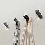 NINETREX Black Towel Hooks, Matte Black Robe Hook, Wall Mounted 6 Pack - Image 3