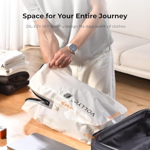 Travel Vacuum Bags with Pump, 25L Large Capacity Vacuum Bags for Travel, IPX7 Waterproof, Travel Essentials Compression Bags for Luggage Backpack Suitcase Home Storage - Image 5