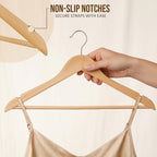 Utopia Home Wooden Hangers 80 Pack – Slim Suit Hangers Natural - Image 3