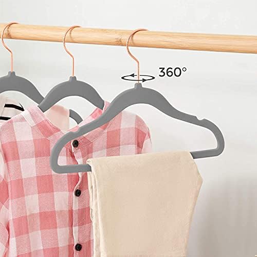 50 Pack Velvet Baby Clothes Hangers, Grey, Non-Slip, Space-Saving - Image 4