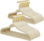 ManGotree Velvet Coat Hangers with 360° Swivel Gold Hook 66 Pack Beige by ManGotree