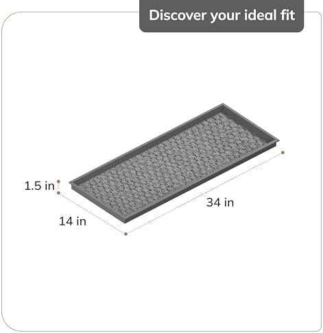 Anji Mountain Rubber Boot Tray with Coir, Fits 3 pair (34.5” wide), Blue & Ivory Insert - Image 6