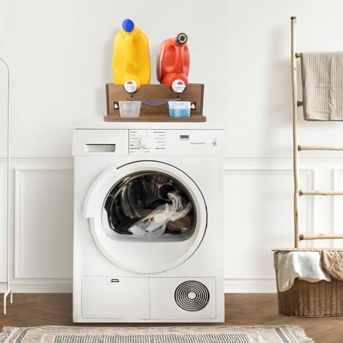 Laundry Detergent Holder,Can Hold 2 Bottles of Laundry Detergent,Holds up to 35 lbs.Wooden,Retro,Honourable (material:plywood) - Image 6