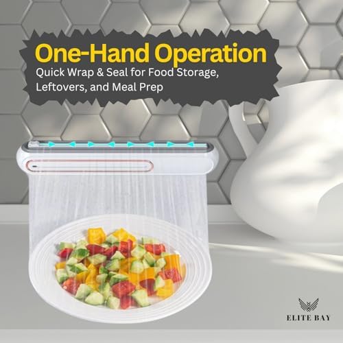 Food Plastic Wrap Dispenser with Sliding Cutter – Refillable ABS Wrap Cutter | Includes 80cm Plastic Wrap Roll. - Image 4