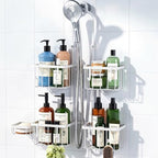 Luxspire Hanging Shower Caddy Overhead, Shower Organizer Hanging, White by Luxspire