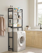 SONGMICS 3-Tier Bamboo Over The Toilet Storage, Adjustable Shelf, 66.9''H - Image 2