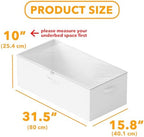 SpaceAid 4 Pack 10" High Under Bed Storage Containers, Large Underbed Storage Organizer Bins with Lids for Bedroom, Dorm, Clothes, Closet Organization, Bed Sheets and Blankets (White) - Image 3
