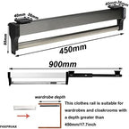 Closet Clothes Hanger Rail,Pull-Out Closet Rod 30-60cm,Wardrobe Clothing Rail,Closet Organizer Rack for Pants and Coat (450MM/17.7INCH) - Image 2
