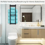 STWWO Bathroom Towel Rack Wall Mounted Can Holds 4 Large Towels, Black - Image 3