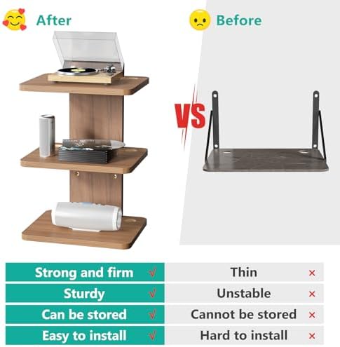 WALI 3 Tier Floating TV Wall Shelf for Projector, DVD Player - Image 5