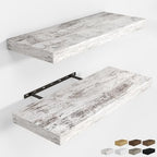 RICHFOCUS 24Inch Floating Shelves for Wall 2Pack|Rustic White|8" D by RICHFOCUS