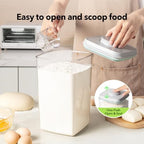 Ankou Food Storage Container Sets, 2.8 Qt + 4.2 Qt Airtight Canisters with Lids and 130ml Scoop, BPA-Free Plastic Pantry Containers for Flour, Sugar, Rice - Image 2