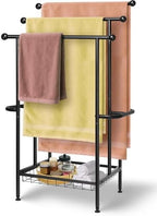 Freestanding Towel Rack for Bathroom, Pool & Outdoor, 3-Tier 39" Metal by Haturi