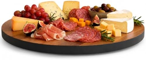 Woodard & Charles Round Acacia Wood Lazy Susan Turntable, 13.75", 6 Pack by WoodardandCharles