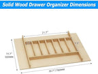 WelFurGeer Premium Wooden Silverware Organizer for Kitchen Drawers, Utensil Tray for Kitchen Drawer, Cutlery Drawer Organizer for Forks, Spoons, Knives - Sturdy Birchwood, Natural Finish - Image 5