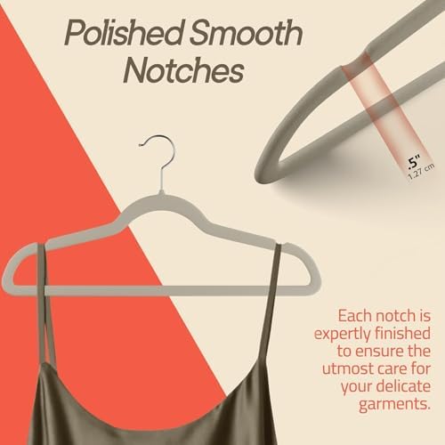 Ivory Velvet Hangers 150 Pack – 360° Swivel Hook, Non-Slip and Space Saving Hangers, Heavy-Duty 11 lbs Weight Capacity - Smooth Velvet Finish for Crease-Free Clothes and Effortless Closet Organization - Image 6