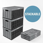 CleverMade Collapsible Storage Bins With Lids, 62L 3 Pack, 100 lb, Ocean - Image 5
