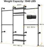 ULIFHOME M7 Wall-Mounted Clothes Rack, Heavy-Duty Garment Closet System - Image 5