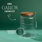 kitchentoolz Extra Large Mason Jar - 1 Gallon Glass Wide Mouth Jar with Airtight Wooden Lid, Food Storage Container with Measurement Markings For Kitchen Pantry, Pickling, Cookies, Flour & Sugar - Image 2