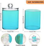 4 Pack Qtip Holder Dispenser with Lids,Green Gradient 3 Storage Containers,Bathroom Canisters Organizer for Cotton Ball,Cotton Swab,Cotton Round Pads,Floss 21214688 - Image 2