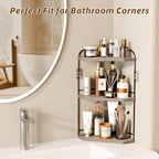 Corner Bathroom Counter Organizer, 3-Tier Wood Countertop Organizer - Image 4