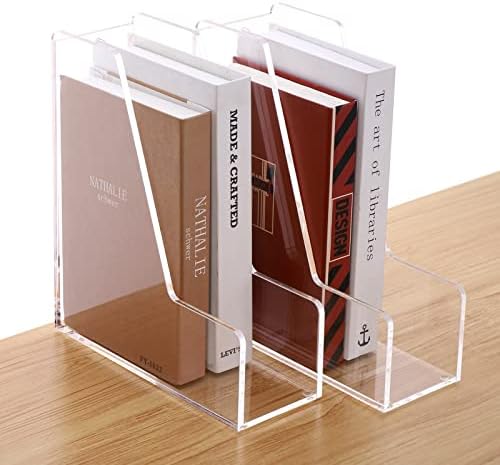 SANRUI Acrylic Desk Organizer Magazine File Holder, Clear, 2-Pack, A4 Size - Image 6