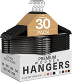 Utopia Home Wooden Hangers 30 Pack – Slim Suit Hangers Black by UTOPIAHOME