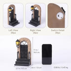 1 Pcs Decorative Bookend with Lighted Lantern, Vintage Resin Book End for Shelves, Unique Book End Weighted Rustic Book Holder for Home, Office and Library Decor (A) - Image 3