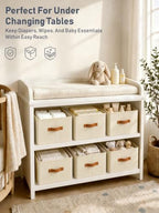 5 Pack Large Closet Storage Baskets Bins for Shelves, Collapsible Fabric Closet Organizers and Storage with Polyester Handles, Decorative Baskets for Organizing Clothes, Towels, Linen Closet 14"x10" - Image 5