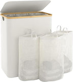Hampers for Laundry Basket with Lid, 145L Large Laundry Hamper 3 Section by Bathola