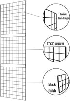 Grid Wall Commercial Grade Gridwall Panels – Heavy Duty Grid Panel for Any Retail Display Wall Grid 2' Width x 7' Height, Black Finished (Pack of 3) Easily Portable - Image 5