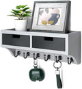Rebee Vision Key Holder Wall Mount with Shelf for Entryway, Gray & Black by REBEEVISION