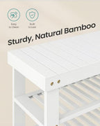SONGMICS Bamboo Shoe Bench with Seat, 11.3 x 35.2 x 20.5 Inches - Image 7