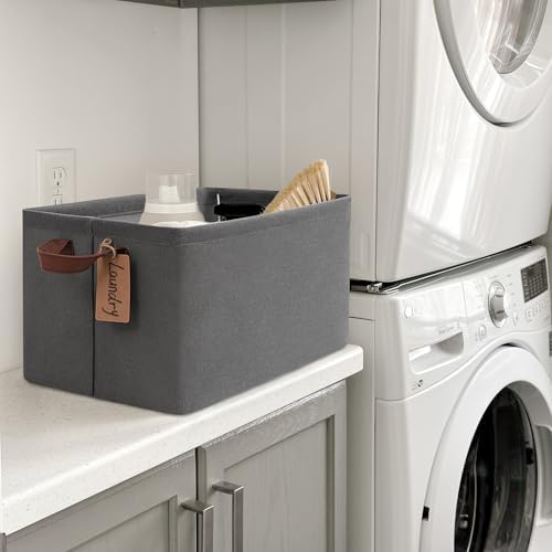 CHICVITA 30L Large Fabric Closet Baskets for Shelves, 4Pack, Grey - Image 5