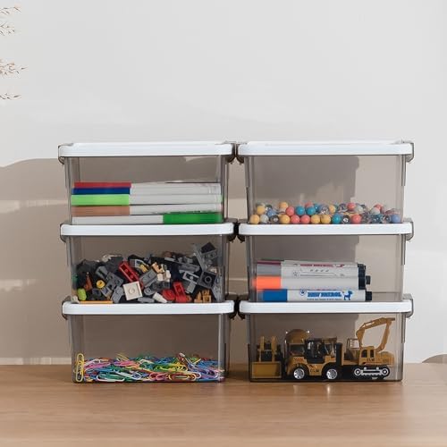 Citylife 10Packs 1.3Qt Small Storage Bins with Lids,Stackable Clear - Image 3