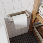 Adhesive Toilet Paper Holder Brushed Nickel Bathroom Double Post Pivoting Toilet Tissue Holder Roll Holder Stick On No Drilling Stainless Steel and Zinc Alloy - Image 2